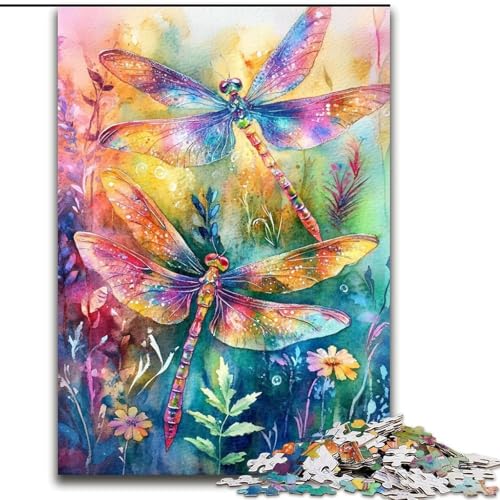 Puzzle für Erwachsene, 1000 Teile, Aquarell-Libelle, 1000-teiliges Puzzle für Erwachsene für Jugendliche ab 14 Jahren, Heimdekoration (Größe 26x38cm) von WGLINGX