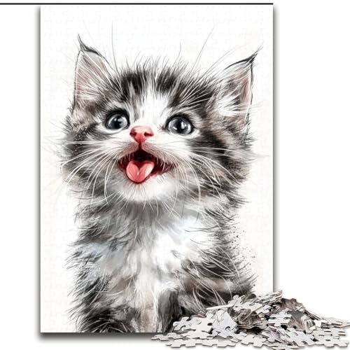 Puzzle für Erwachsene, 1000 Teile, Aquarellkatze, anspruchsvolle Puzzles, Spaß für die ganze Familie, Basteln, perfekt für Geburtstage, Feiertage (Größe 26x38cm) von WGLINGX
