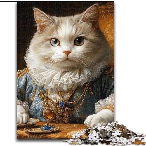 Puzzle für Erwachsene, 1000 Teile, Aristokratische Katze, Puzzle für Erwachsene 1000 für Teenager, Familien-Lernspiele, Heimdekoration, Geschenk (Größe 26x38cm) von WGLINGX