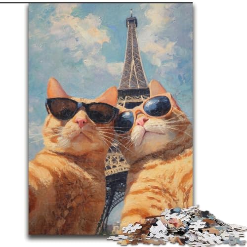 Puzzle für Erwachsene, 1000 Teile, Art Cat, 1000 Teile, Puzzle für Erwachsene, Lernspiel, Herausforderungsspielzeug (Größe 50x75cm) von WGLINGX