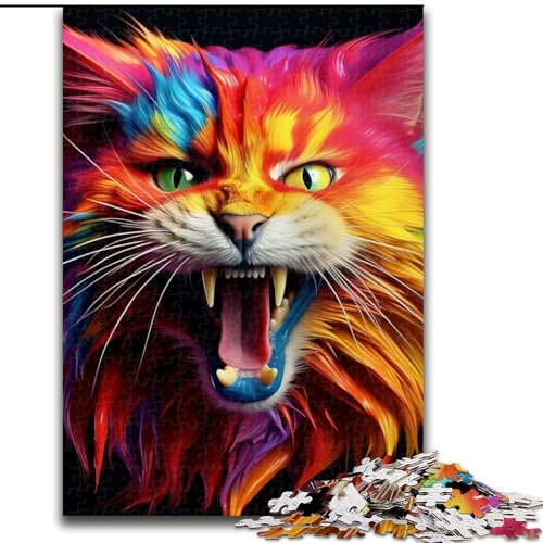 Puzzle für Erwachsene, 1000 Teile, Art Cat, Kartonpuzzle, pädagogisches und unterhaltsames Indoor-Spiel zur Heimdekoration (Größe 26x38cm) von WGLINGX