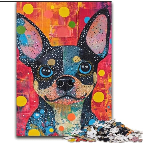 Puzzle für Erwachsene, 1000 Teile, Art Dog, 1000 Teile, Puzzle für Erwachsene, Lernspiel, Herausforderungsspielzeug (Größe 50x75cm) von WGLINGX