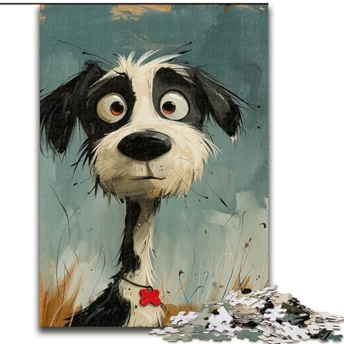 Puzzle für Erwachsene, 1000 Teile, Art Dog, Holzpuzzle für Erwachsene, Familienaktivitätsspiel für Teenager, anspruchsvolles Denkspiel (Größe 50x75cm) von WGLINGX