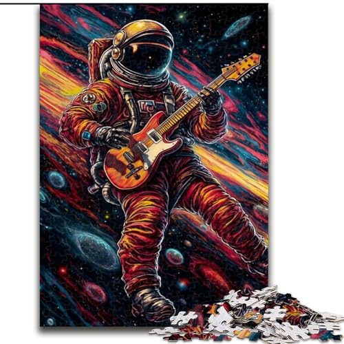 Puzzle für Erwachsene, 1000 Teile, Astro spielt Gitarre, Puzzle für Erwachsene, 1000 Teile, Feiertage und Geburtstage (Größe 50x75cm) von WGLINGX
