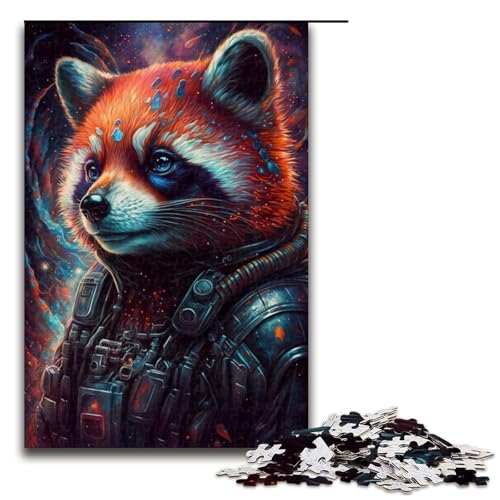 Puzzle für Erwachsene, 1000 Teile, Astronaut, Roter Panda, Puzzle – anspruchsvolles Spiel, 50 x 75 cm von WGLINGX