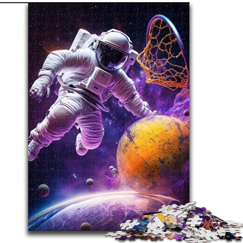 Puzzle für Erwachsene, 1000 Teile, Astronaut spielt Basketball, 1000-teiliges Puzzle, unmögliche Herausforderung, Spielzeug für Teenager (Größe 26x38cm) von WGLINGX