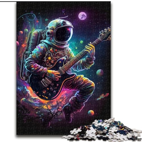 Puzzle für Erwachsene, 1000 Teile, Astronaut spielt Gitarre, Puzzle 1000 Teile für Erwachsene, Lernspiel, Herausforderungsspielzeug (Größe 26x38cm) von WGLINGX