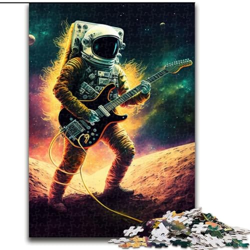 Puzzle für Erwachsene, 1000 Teile, Astronaut spielt Gitarre, Puzzle für Erwachsene, 1000 Teile, anspruchsvolles DIY-Denkspiel für Teenager, Größe 50x75cm von WGLINGX