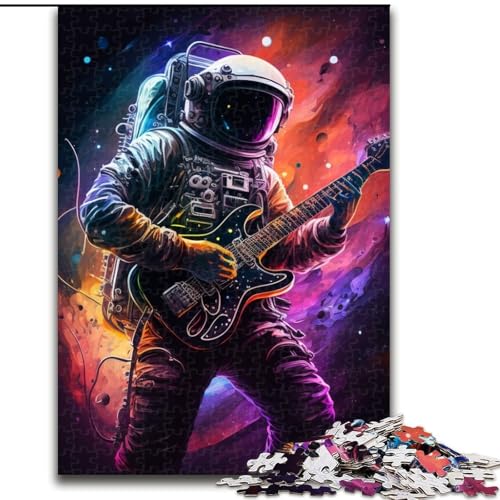 Puzzle für Erwachsene, 1000 Teile, Astronaut spielt Gitarre, Puzzle für Erwachsene, perfekt für Familienspaß an Geburtstagen, Weihnachten (Größe 26x38cm) von WGLINGX