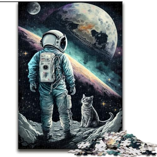 Puzzle für Erwachsene, 1000 Teile, Astronaut und Katze, Holzpuzzle, Geburtstage, Weihnachten, Halloween, Thanksgiving, Ostern, Größe 50x75cm Puzzle für Erwachsene, 1000 Teile, Astronaut und Katze, Holzpuzzle, Geburtstage, Weihnachten, Halloween, Thanksgiving, Ostern, Größe 50x75cm von WGLINGX