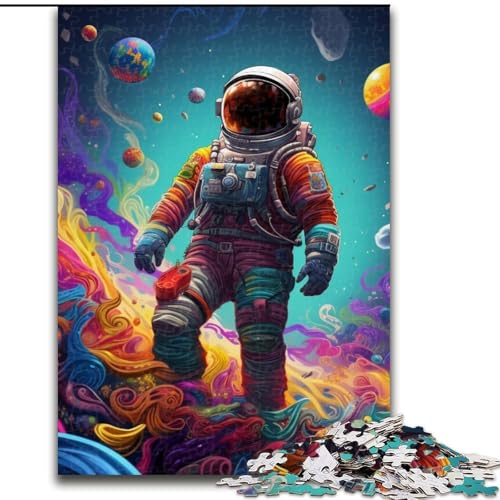 Puzzle für Erwachsene, 1000 Teile, Astronauten-Holzpuzzle, pädagogisches und unterhaltsames Indoor-Spiel zur Heimdekoration (Größe 50x75cm) von WGLINGX