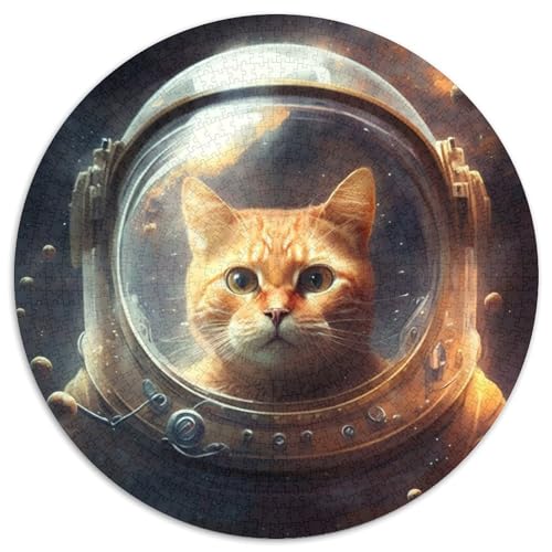 Puzzle für Erwachsene, 1000 Teile, Astronauten-Katzen-Puzzle aus Pappe mit interaktivem Familienspiel, Kinder ab 14 Jahren (67,5 x 67,5 cm) von WGLINGX