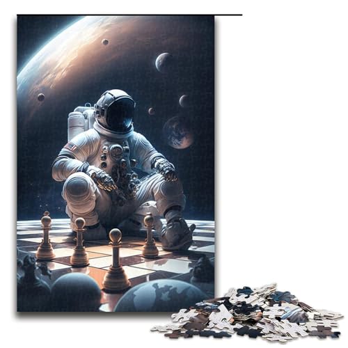 Puzzle für Erwachsene, 1000 Teile, Astronauten-Schach-Puzzle, Familienspiel für und mit passendem Poster und Quizblatt, 50 x 75 cm Puzzle für Erwachsene, 1000 Teile, Astronauten-Schach-Puzzle, Familienspiel für und mit passendem Poster und Quizblatt, 50 x 75 cm von WGLINGX
