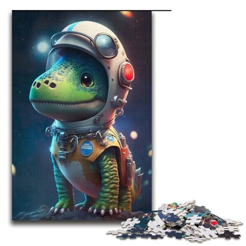 Puzzle für Erwachsene, 1000 Teile, Astronauten-Weltraum-Dinosaurier-Puzzle – anspruchsvolles Spiel, 38 x 26 cm von WGLINGX