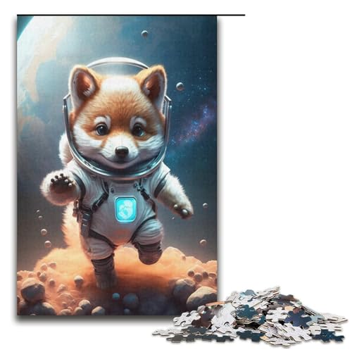 Puzzle für Erwachsene, 1000 Teile, Astronauten-Wolf-Baby-Puzzle – anspruchsvolles Spiel, 38 x 26 cm von WGLINGX