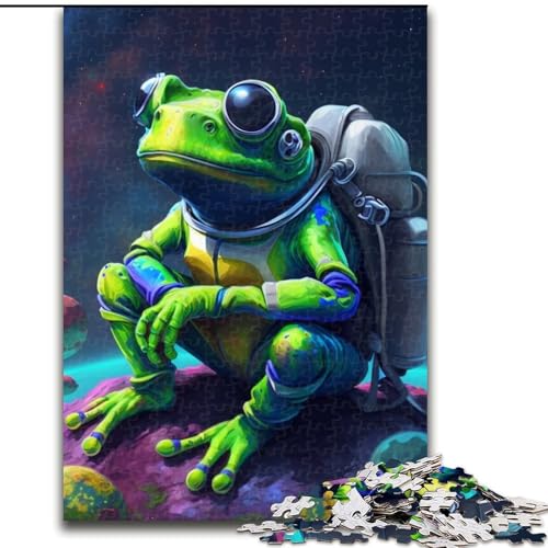 Puzzle für Erwachsene, 1000 Teile, Astronautenfrosch, Papppuzzle, anspruchsvolles Denkspiel, Spieleabend für die ganze Familie (Größe 26x38cm) von WGLINGX