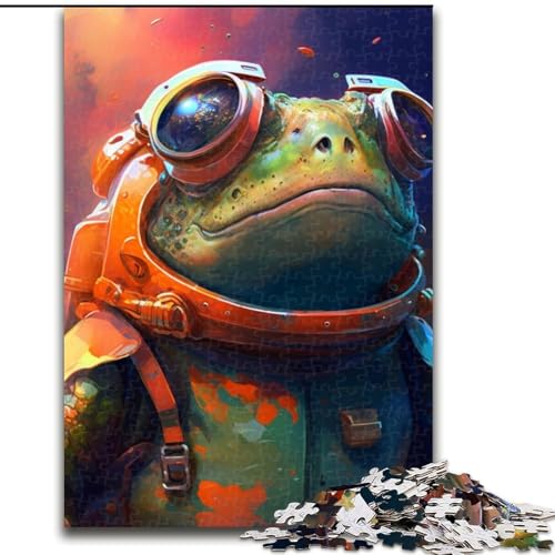 Puzzle für Erwachsene, 1000 Teile, Astronautenfrosch, Unmögliches Puzzle für Erwachsene, Kinder ab 14 Jahren (Größe 50x75cm) von WGLINGX