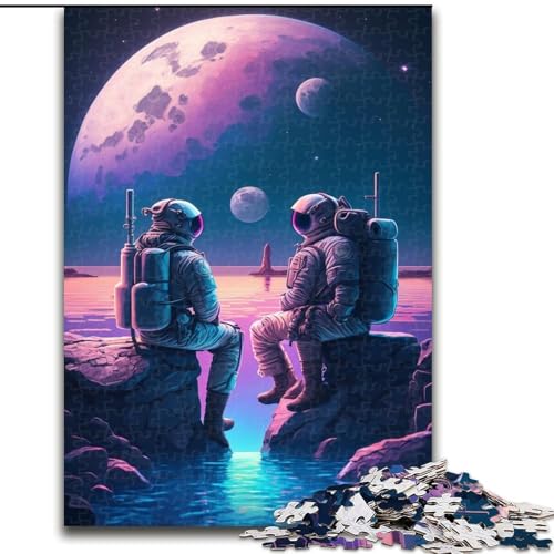 Puzzle für Erwachsene, 1000 Teile, Astronautenpaar, Unmögliches Puzzle für Erwachsene, Heimdekorationsgeschenk, Denkspiel (Größe 26x38cm) von WGLINGX