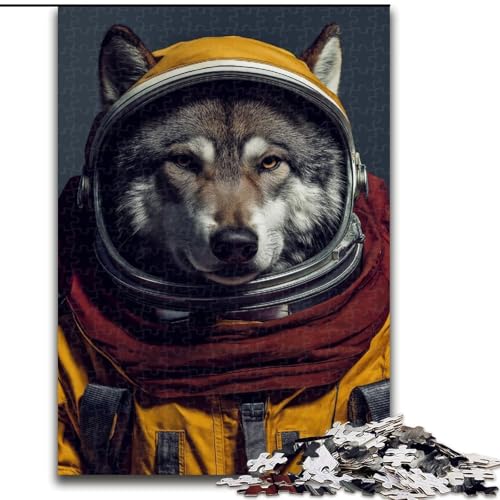 Puzzle für Erwachsene, 1000 Teile, Astronautenwolf, Holzpuzzle für Erwachsene, interaktives Familienspiel, Gehirn-Herausforderungsgeschenk (Größe 50x75cm) von WGLINGX