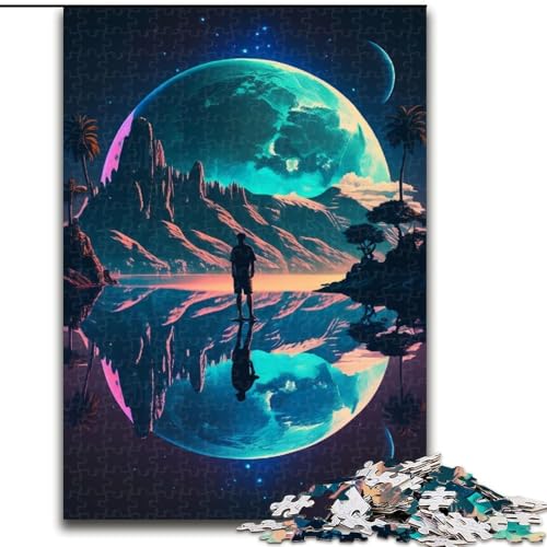 Puzzle für Erwachsene, 1000 Teile, Außerirdische Planetenlandschaft, Holzpuzzle, DIY-Heimdekoration, Denkspiel für Teenager (Größe 50x75cm) von WGLINGX