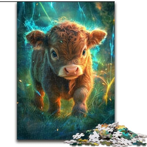 Puzzle für Erwachsene, 1000 Teile, Baby Yak, 1000-teiliges Puzzle, Familie und Freunde, knifflige Herausforderung (Größe 26x38cm) von WGLINGX