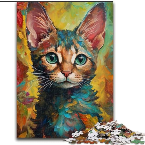 Puzzle für Erwachsene, 1000 Teile, Babykatze in Aquarell, Puzzle für Erwachsene, 1000 Teile, anspruchsvolles DIY-Denkspiel für Teenager, Größe 26x38cm von WGLINGX