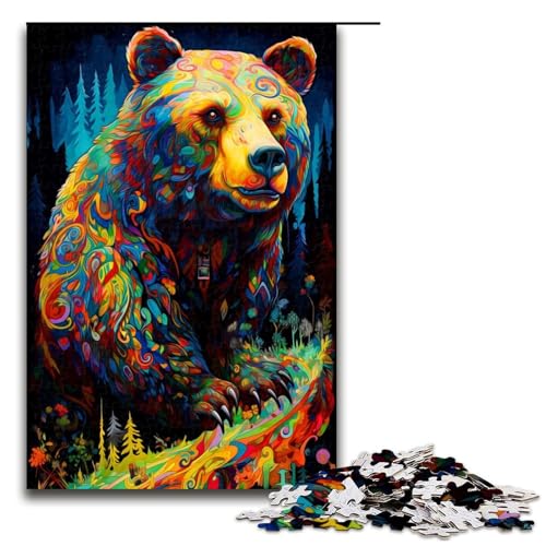 Puzzle für Erwachsene, 1000 Teile, Bären-Puzzle – anspruchsvolles Spiel, 50 x 75 cm von WGLINGX