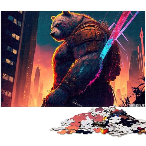 Puzzle für Erwachsene, 1000 Teile, Bärenkrieger-Puzzle, Quizspiel, ganze Familie, Größe 38 x 26 cm Puzzle für Erwachsene, 1000 Teile, Bärenkrieger-Puzzle, Quizspiel, ganze Familie, Größe 38 x 26 cm von WGLINGX