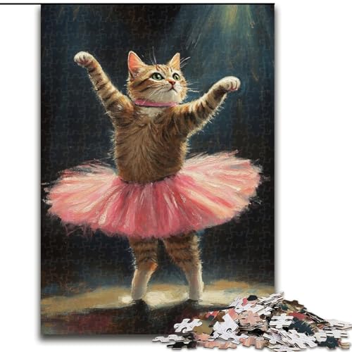Puzzle für Erwachsene, 1000 Teile, Ballettkatze, anspruchsvolle Puzzles, Spaß beim Basteln für die ganze Familie, perfekt für Geburtstage, Feiertage (Größe 50x75cm) von WGLINGX