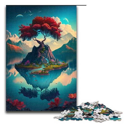 Puzzle für Erwachsene, 1000 Teile, Baumlandschaftspuzzles für Holzpuzzle, Heimdekoration (Größe 50 x 75 cm) von WGLINGX
