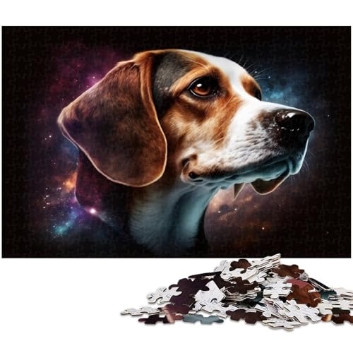 Puzzle für Erwachsene, 1000 Teile, Beagle-Puzzle-Quizspiel, ganze Familie, Größe 38 x 26 cm von WGLINGX