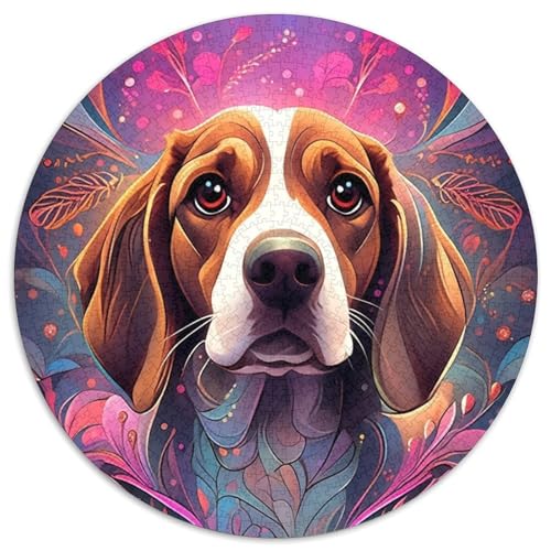 Puzzle für Erwachsene, 1000 Teile, Beagle-Rundpuzzle für 1000 Teile, Geburtstagsgeschenkidee, anspruchsvolles Denkspiel (67,5x67,5cm) von WGLINGX