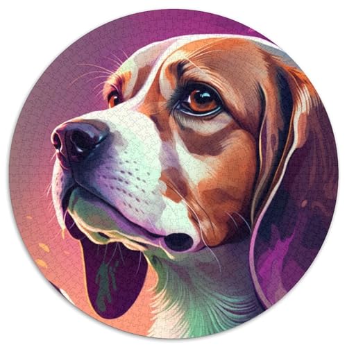 Puzzle für Erwachsene, 1000 Teile, Beagle-Rundpuzzle für 1000 Teile, Geburtstagsgeschenkidee, anspruchsvolles Denkspiel (67,5x67,5cm) von WGLINGX