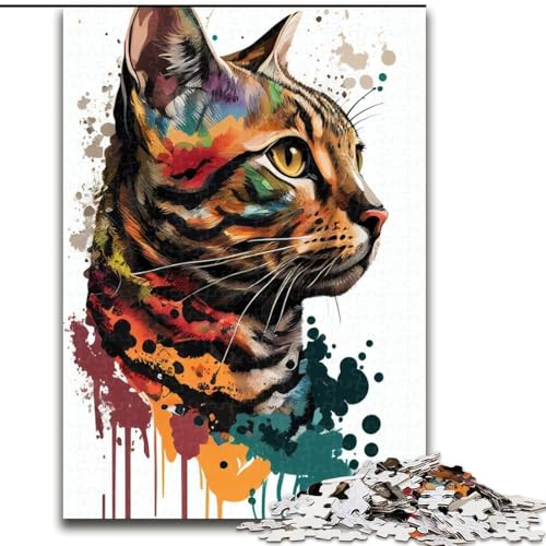 Puzzle für Erwachsene, 1000 Teile, Bengalkatze, Pop-Art-Tierpuzzle für Erwachsene, anspruchsvolles Denkspiel für Teenager, perfekt als Heimdekoration oder Geschenk, Größe 26x38cm Puzzle für Erwachsene, 1000 Teile, Bengalkatze, Pop-Art-Tierpuzzle für Erwachsene, anspruchsvolles Denkspiel für Teenager, perfekt als Heimdekoration oder Geschenk, Größe 26x38cm von WGLINGX