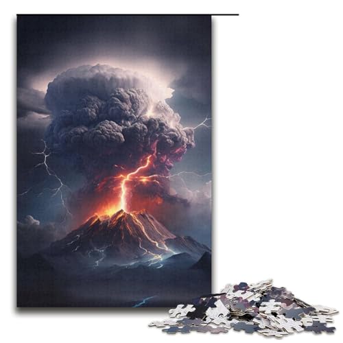 Puzzle für Erwachsene, 1000 Teile, Berg Fuji, Japan, anspruchsvolles Spiel, Puzzle, Heimkunstdekor für Teenager ab 14 Jahren (Größe 38 x 26 cm) von WGLINGX