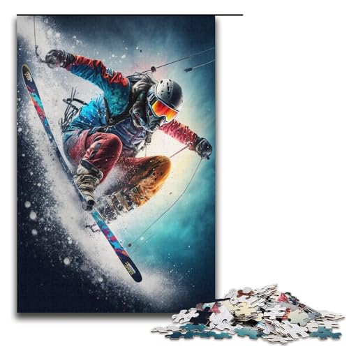 Puzzle für Erwachsene, 1000 Teile, Bergski-Spielzeug, Denkspiel, Spaß bei Aktivitäten zu Hause, Geburtstagsgeschenk, Reisegeschenk (Größe 38 x 26 cm) von WGLINGX