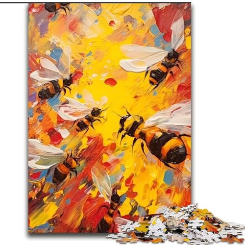 Puzzle für Erwachsene, 1000 Teile, Bienenmalerei, Puzzle 1000 Teile für Erwachsene, Weihnachten, Halloween, Muttertag, Neujahr, Ostern, Geschenk, Größe 26x38cm Puzzle für Erwachsene, 1000 Teile, Bienenmalerei, Puzzle 1000 Teile für Erwachsene, Weihnachten, Halloween, Muttertag, Neujahr, Ostern, Geschenk, Größe 26x38cm von WGLINGX