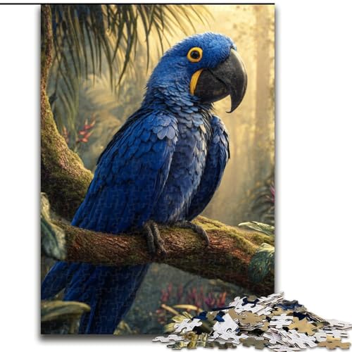 Puzzle für Erwachsene, 1000 Teile, Blauer Papagei, 1000-teiliges Puzzle, Familie und Freunde, knifflige Herausforderung (Größe 26x38cm) von WGLINGX
