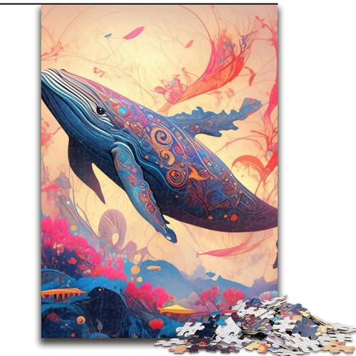 Puzzle für Erwachsene, 1000 Teile, Blauwal, 1000 Teile, Puzzle-Geschenke, Heimdeko-Geschenk, Denkspiel (Größe 50x75cm) von WGLINGX