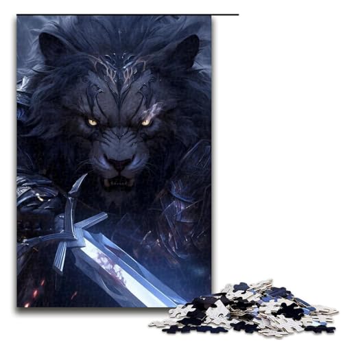 Puzzle für Erwachsene, 1000 Teile, Blitzlöwe, Heimdekoration, Puzzle, Spielzeug, (Größe 50 x 75 cm) von WGLINGX