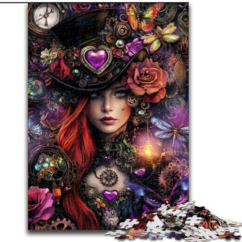 Puzzle für Erwachsene, 1000 Teile, Blumen, Frau, Puzzle für Erwachsene, 1000 Teile, für Teenager, Familien-Lernspiele, Heimdekoration, Geschenk (Größe 50x75cm) von WGLINGX