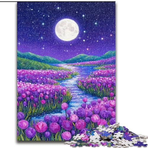 Puzzle für Erwachsene, 1000 Teile, Blumen, Holzpuzzle, Denkspiel für Teenager, Familienspieleabend (Größe 50x75cm) von WGLINGX