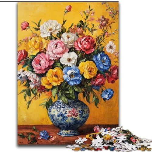Puzzle für Erwachsene, 1000 Teile, Blumen in Einer Vase, Puzzle für Erwachsene, 1000 Teile, für Teenager, Familien-Lernspiele, Heimdekoration, Geschenk (Größe 50x75cm) von WGLINGX