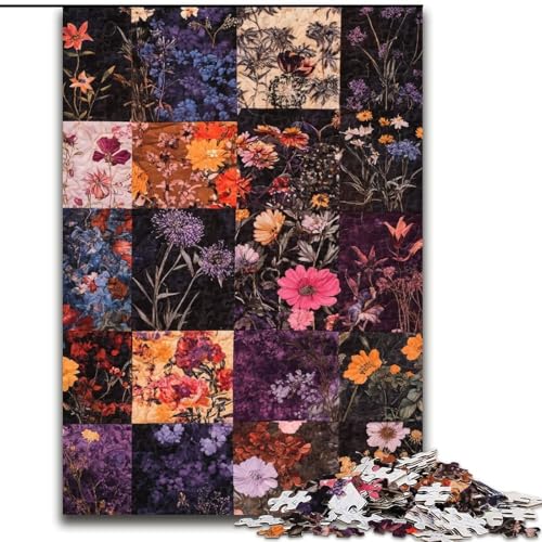 Puzzle für Erwachsene, 1000 Teile, Blumencollage, anspruchsvolle Puzzles, Spaß für die ganze Familie, Basteln, perfekt für Geburtstage, Feiertage (Größe 50x75cm) von WGLINGX