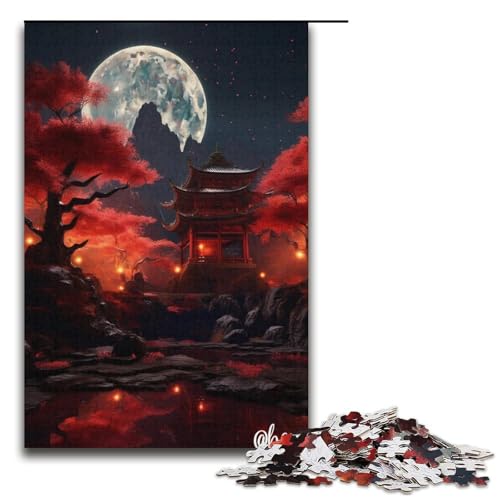 Puzzle für Erwachsene, 1000 Teile, Blutmond, lustiges Familienpuzzle, Geschenkideen für Teenager ab 14 Jahren, 14,96 x 10,24 Zoll von WGLINGX