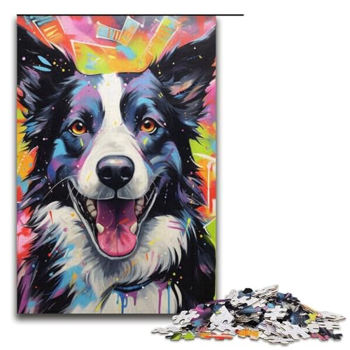 Puzzle für Erwachsene, 1000 Teile, Border Collie, schwieriges Puzzle, Geburtstagsgeschenk, Geschenke, Wandkunst, geeignet für und Jugendliche ab 14 Jahren, 14,96 x 10,24 Zoll Puzzle für Erwachsene, 1000 Teile, Border Collie, schwieriges Puzzle, Geburtstagsgeschenk, Geschenke, Wandkunst, geeignet für und Jugendliche ab 14 Jahren, 14,96 x 10,24 Zoll von WGLINGX