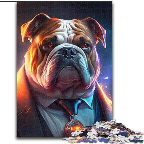 Puzzle für Erwachsene, 1000 Teile, Boss Bulldog, Unmögliches Puzzle für Erwachsene, Kinder ab 14 Jahren (Größe 26x38cm) von WGLINGX