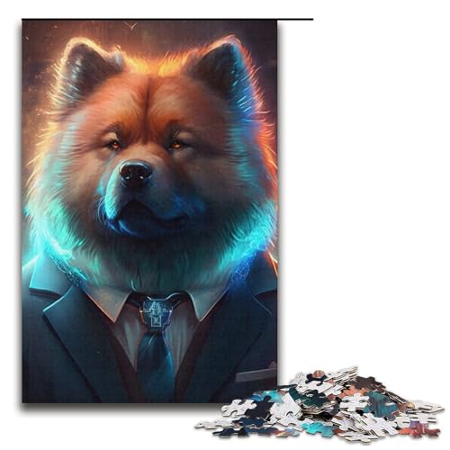 Puzzle für Erwachsene, 1000 Teile, Boss Dog Puzzle für Erwachsene, Kartonpuzzle, anspruchsvolles Spiel, 14,96 x 10,24 Zoll von WGLINGX