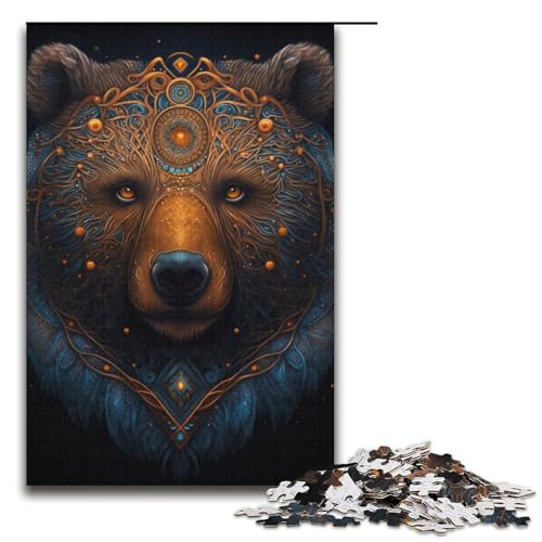 Puzzle für Erwachsene, 1000 Teile, Braunbär-Puzzle – anspruchsvolles Spiel, 38 x 26 cm von WGLINGX