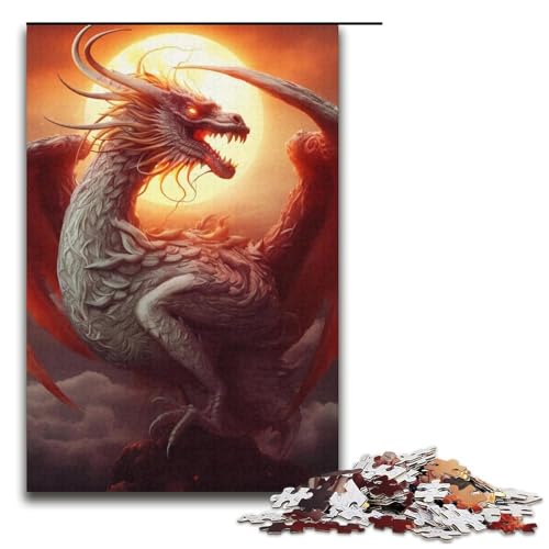 Puzzle für Erwachsene, 1000 Teile, Brave Dragon, Puzzle für Erwachsene, Papppuzzle, Spielzeug, Wanddekoration, 14,96 x 10,24 Zoll von WGLINGX